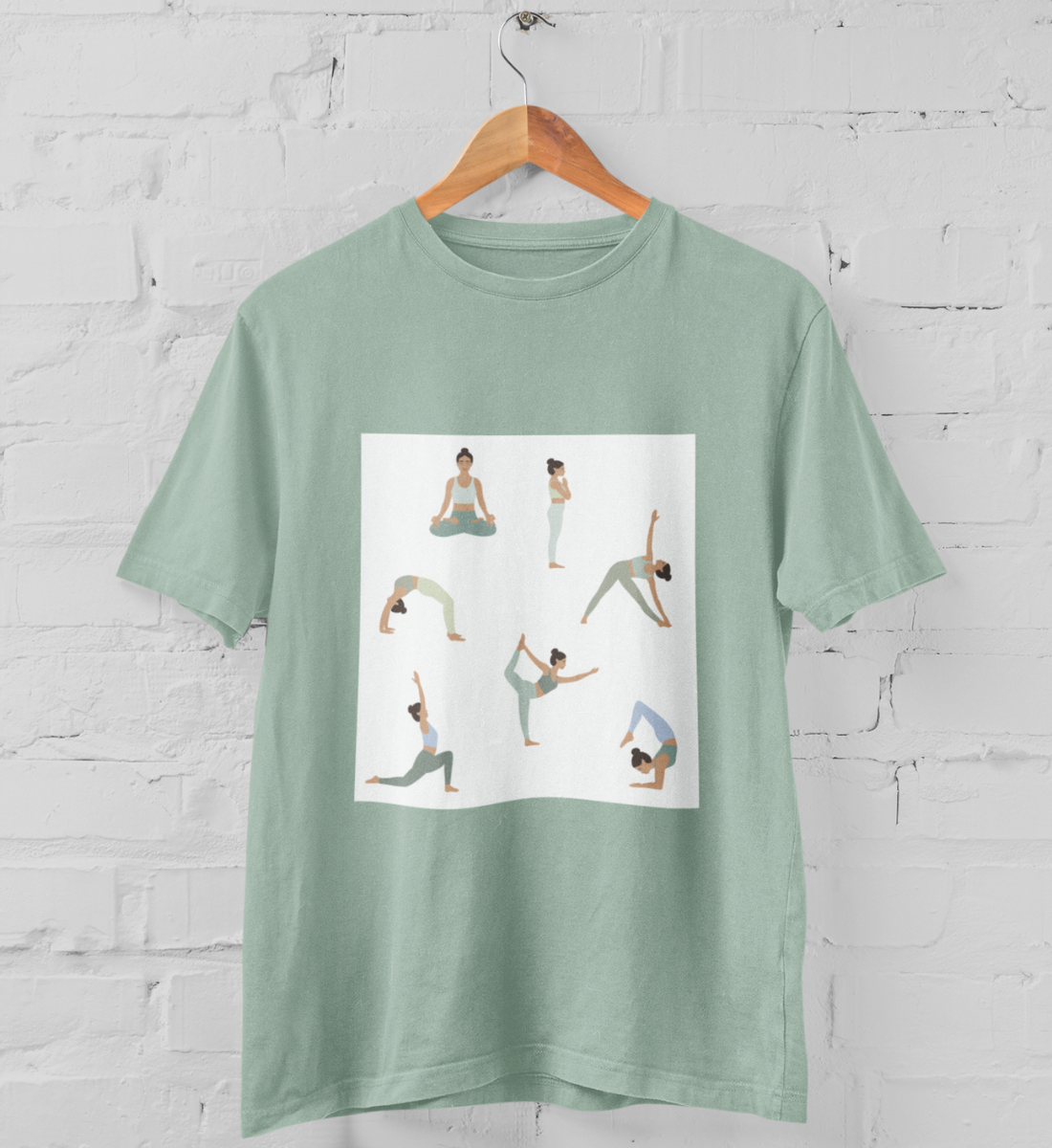 asanas l bio t-shirt mintgrün l ausgefallene yoga kleidung l umweltfreundliche produkte l bewusst leben mit veganer mode