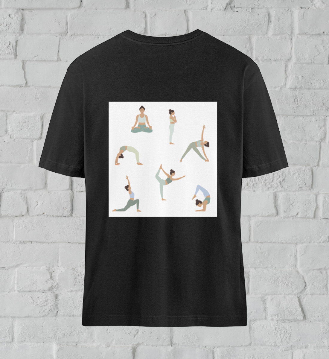 asanas l t-shirt bio-baumwolle schwarz l ausgefallene yoga kleidung l umweltfreundliche mode aus natürlichen materialien