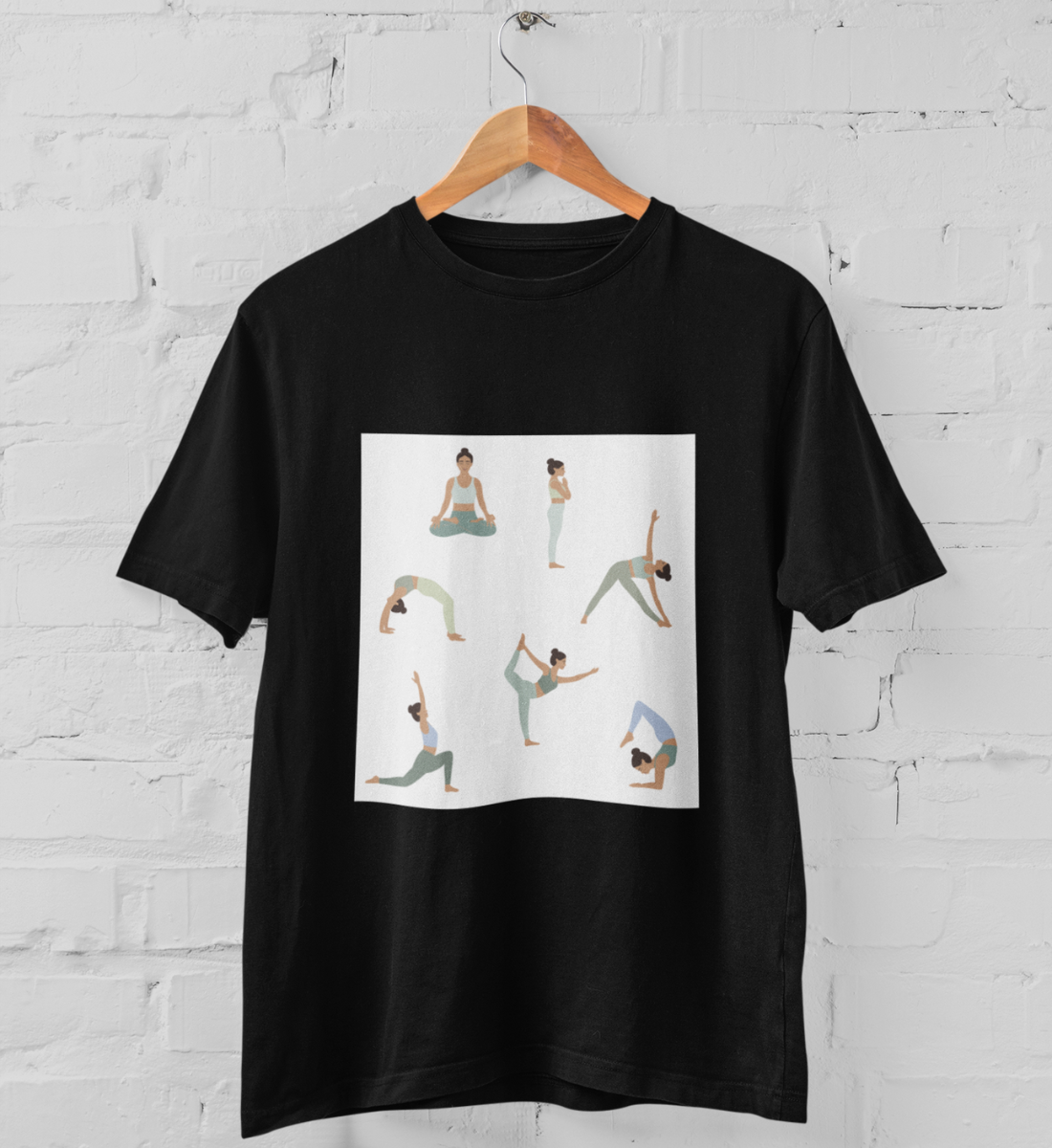 asanas l bio t-shirt schwarz l ausgefallene yoga kleidung l umweltfreundliche produkte l bewusst leben mit veganer mode
