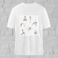 asanas l t-shirt bio-baumwolle weiß l ausgefallene yoga kleidung l umweltfreundliche mode aus natürlichen materialien