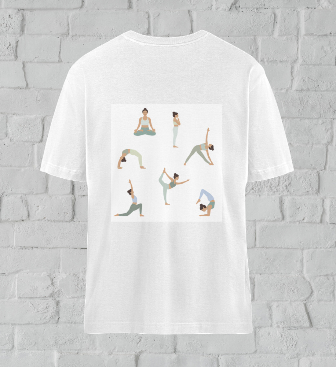 asanas l t-shirt bio-baumwolle weiß l ausgefallene yoga kleidung l umweltfreundliche mode aus natürlichen materialien