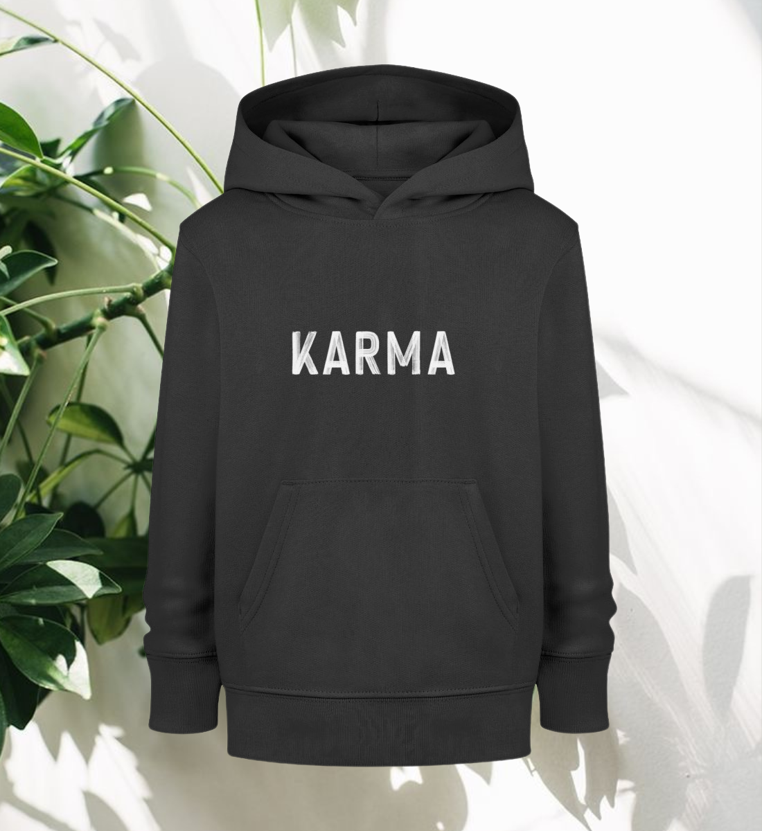 karma l bio hoodie kinder schwarz l kleidung für kinder l ausgefallene yoga kleidung l umweltfreundlich leben dank grüner mode