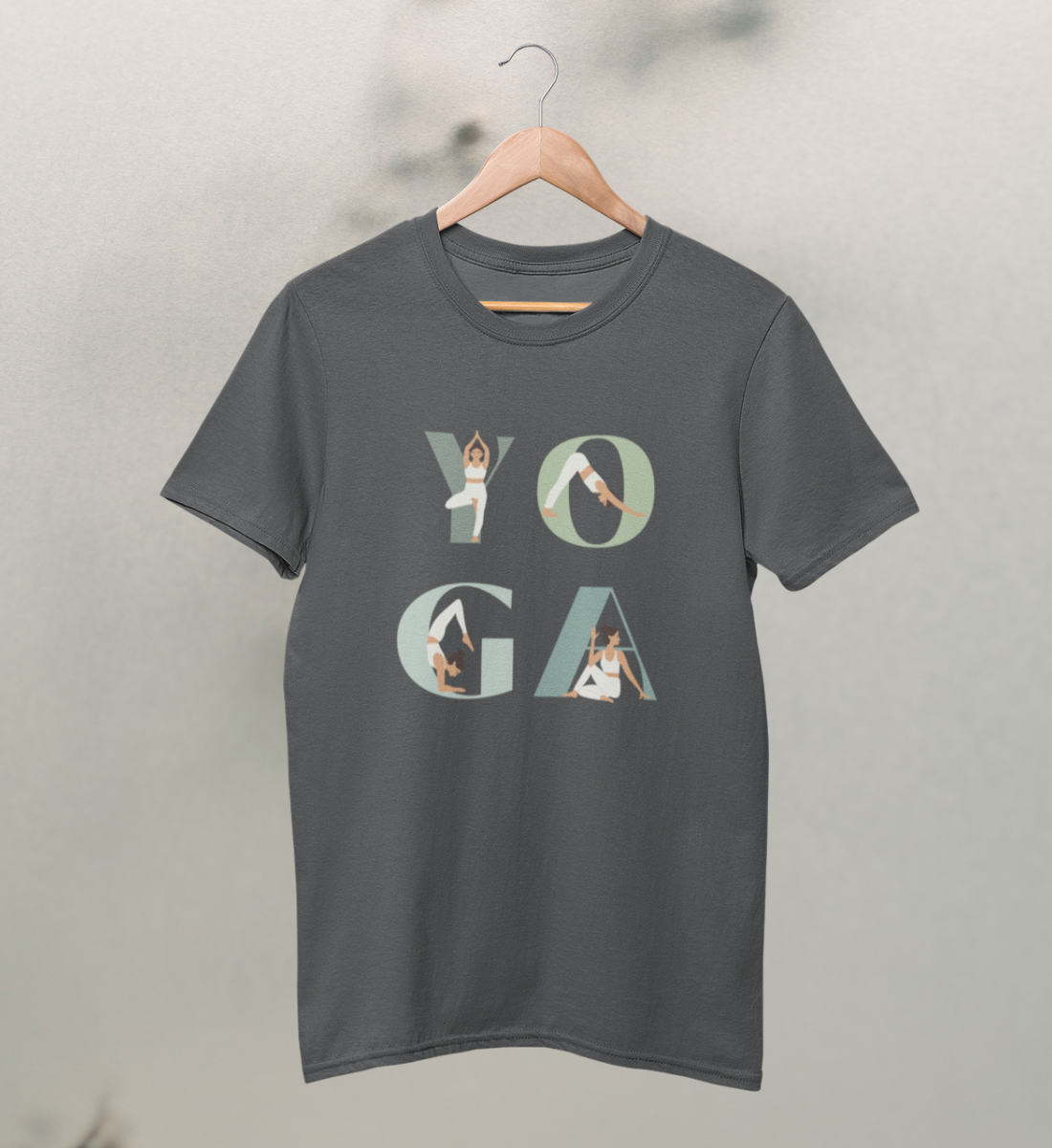 yoga girl l bio t-shirt kinder anthrazit l yoga shirt l yoga kleidung bio-baumwolle l umweltfreundliche mode online shoppen