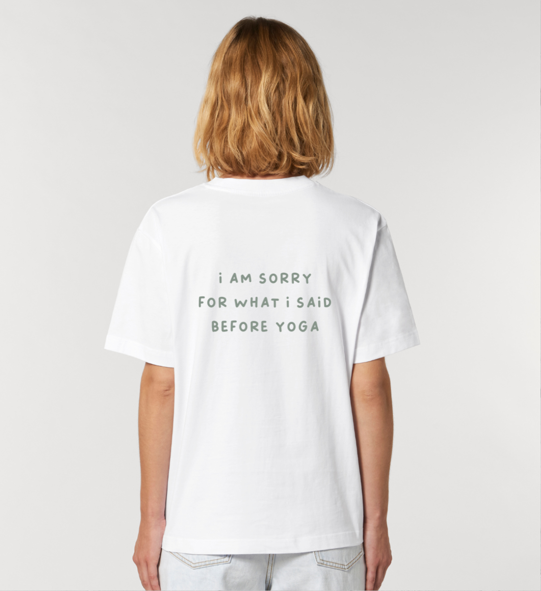 sorry l nachhaltiges t-shirt weiß l t-shirt bio-baumwolle l nachhaltige yoga kleidung l nachhaltige mode online shoppen