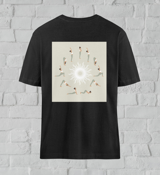 Sonnengruß II - Bio Oversize T-Shirt Unisex (Rückenprint)