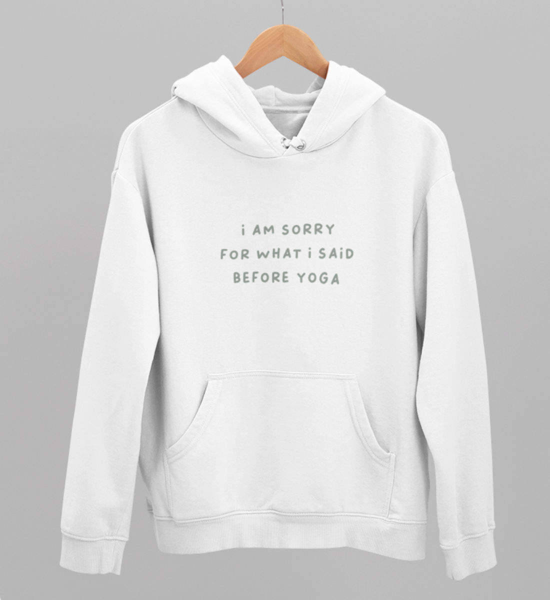 sorry l yoga pullover weiß l bio hoodie l yoga kleidung damen l nachhaltig im alltag dank veganer mode