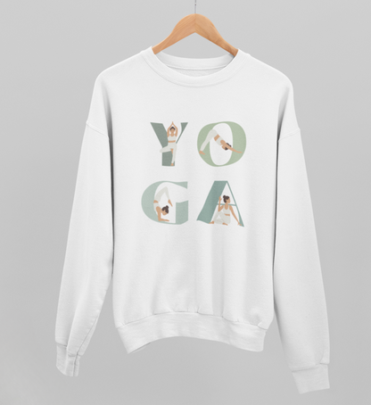 yoga girl l yoga sweatshirt weiß l pullover bio-baumwolle l schöne yoga kleidung l nachhaltig und fair l yoga mode online shoppen