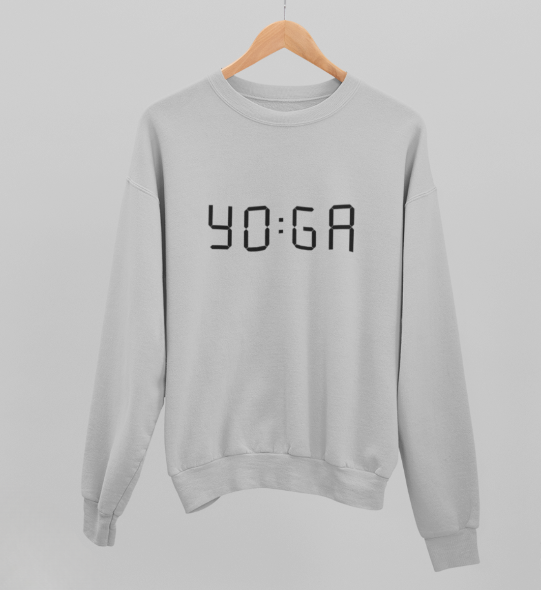zeit für yoga l yoga sweatshirt hellgrau l pullover bio-baumwolle l nachhaltige yoga kleidung l natürliche und ökologische materialien aus nachhaltiger produktion l yoga mode online shoppen