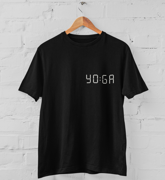 zeit für yoga l yoga t-shirt schwarz l yoga oberteil l schöne yoga kleidung l nachhaltig und umweltfreundliche produkte online shoppen