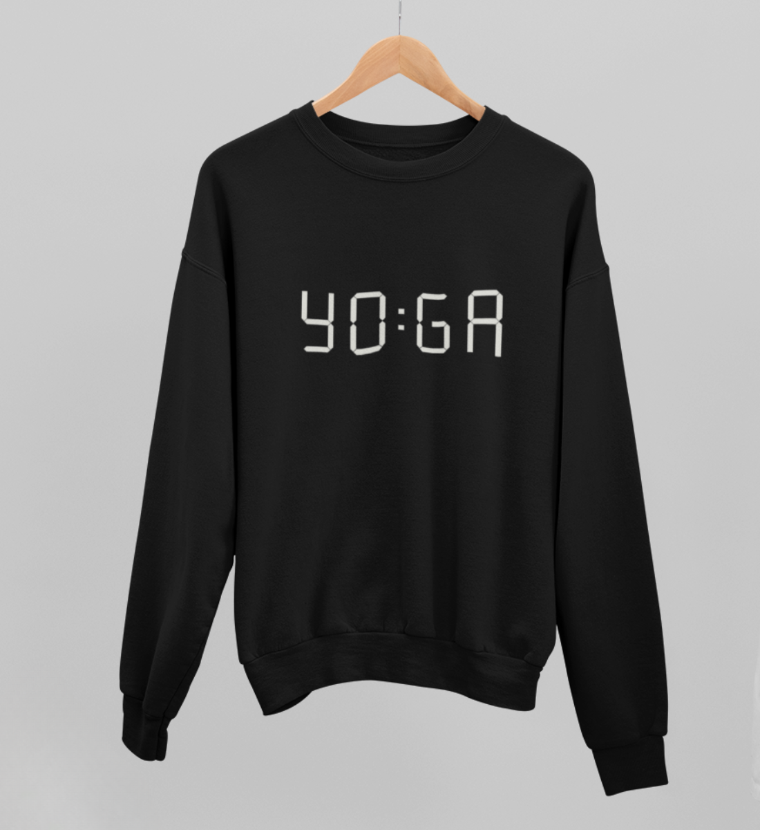 zeit für yoga l yoga sweatshirt schwarz l pullover bio-baumwolle l nachhaltige yoga kleidung l natürliche und ökologische materialien aus nachhaltiger produktion l yoga mode online shoppen
