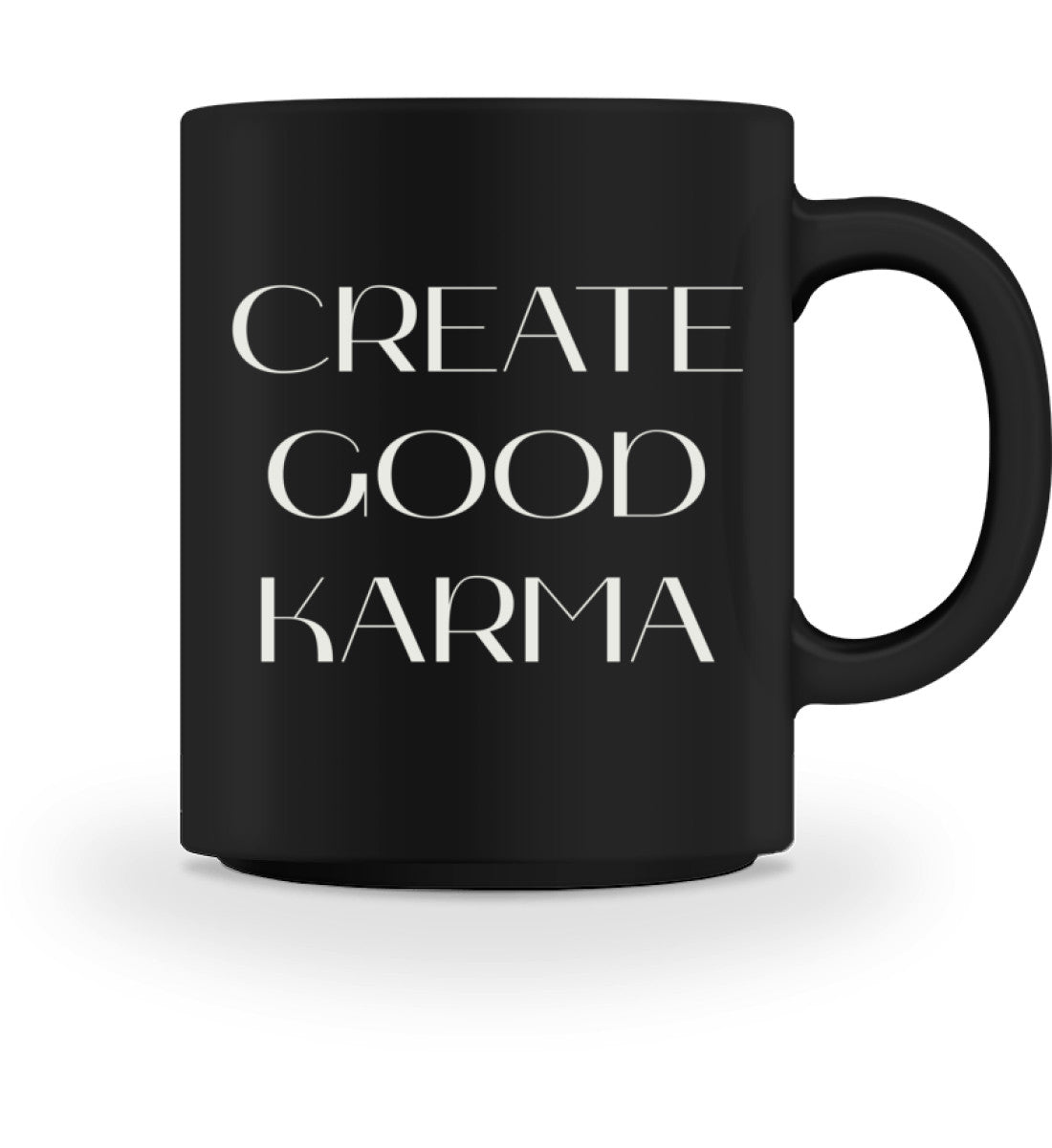 good karma l yoga tasse schwarz l tasse l schöne geschenkideen l ökologische geschenke nachhaltig einkaufen