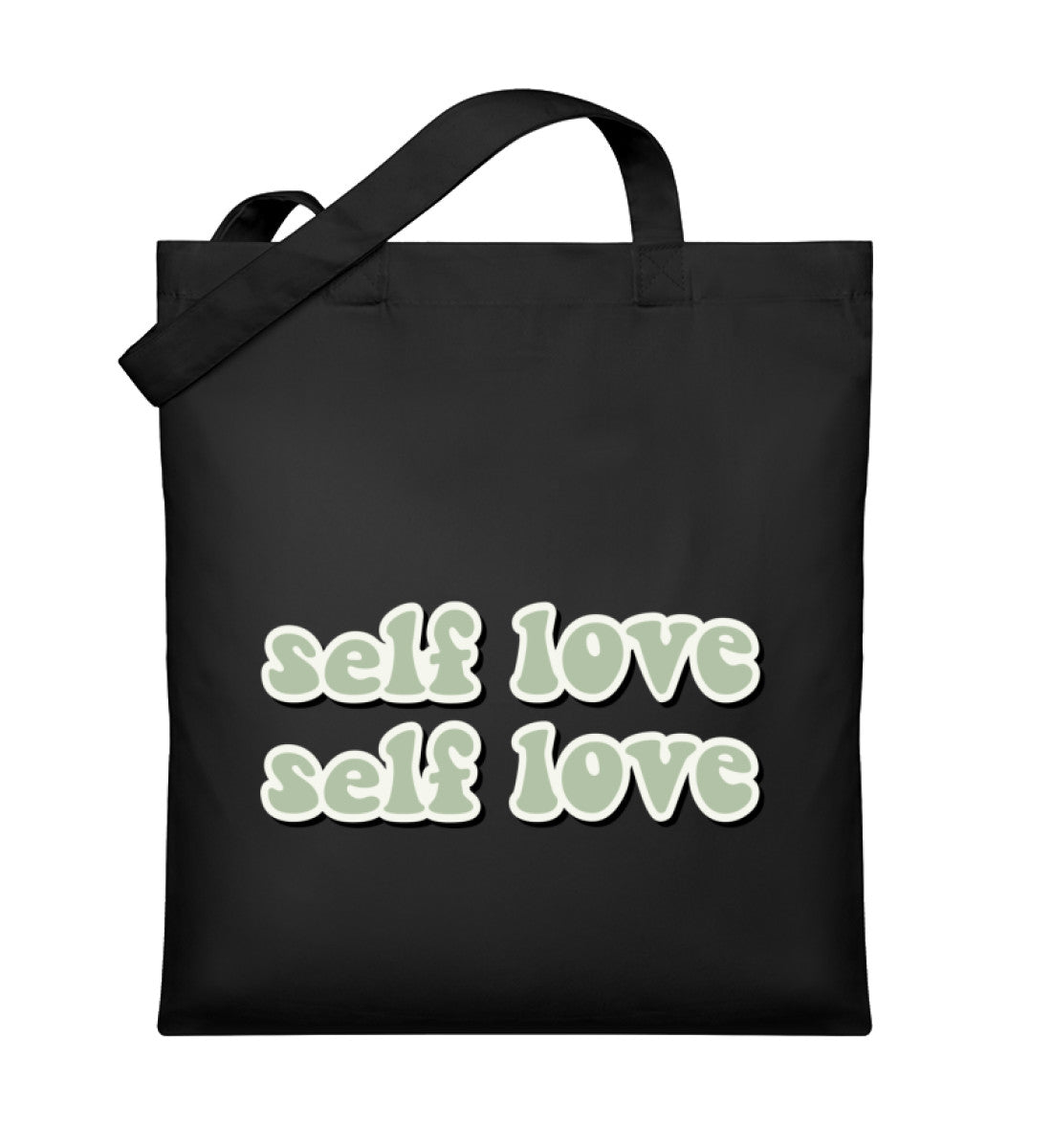 self love l baumwolltasche schwarz l stofftasche l geschenke für yogaliebhaber l schöne geschenkideen nachhaltig shoppen